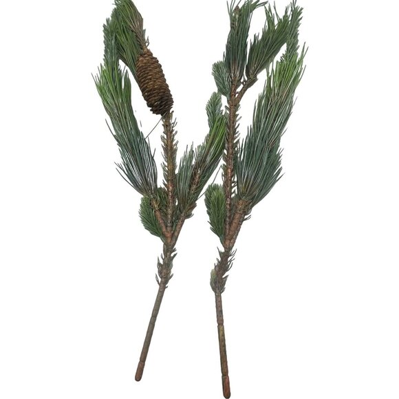 Christmas artificial decor set of 2 pine tree branches pinecones crafts 25" READ - Picture 1 of 6
